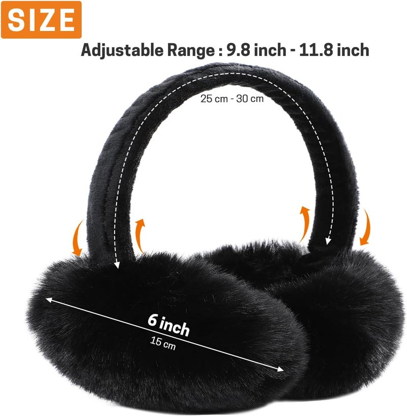 Aurya Winter Earmuffs for Kids, Foldable Fluffy Ear Warmer Girls & Boys Outdoor Adjustable Headband Ear Covers - Image 2